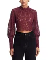 Bardot Georgia Lace Top In Burgundy