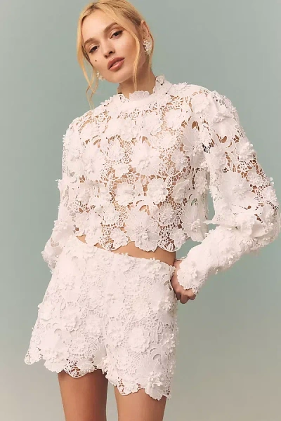 Bardot Georgia Lace Top In White