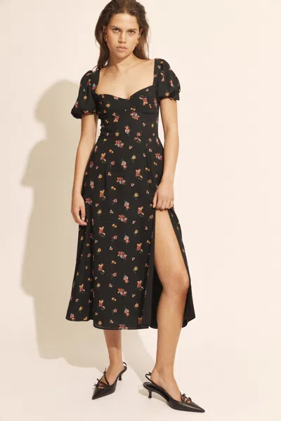 Bardot Gillian Midi Dress In Blk Floral