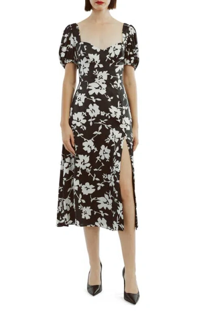 Bardot Gillian Print Midi Dress In Black Floral