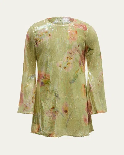 Bardot Kids' Girl's Floral-print Sequin Dress
