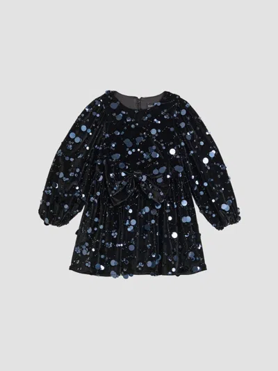 Bardot Girl's Little Girl's & Girl's Annie Sequined Velvet Dress In Navy