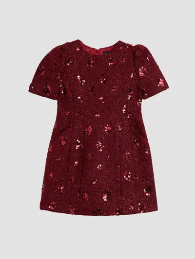Bardot Girl's Little Girl's & Girl's Evianna Sequined Bouclé Mini Dress In Burgundy