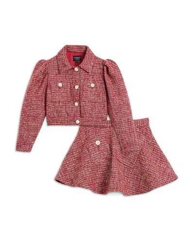 Bardot Girls' Blair Boucle Jacket & Skirt Set - Little Kid, Big Kid In Red