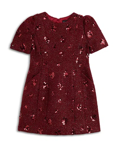 Bardot Girls' Evianna Boucle Mini Dress - Little Kid, Big Kid In Burgundy