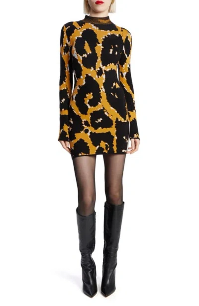 Bardot Gweneth Long Sleeve Knit Minidress In Black