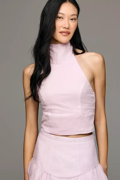 Bardot Halter Ramie Top In Pink