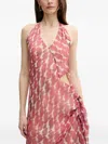 Bardot Halterneck Cut-out Dress In Pink