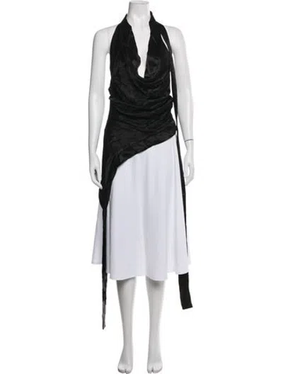 Pre-owned Bardot Halterneck Sleeveless Blouse In Black