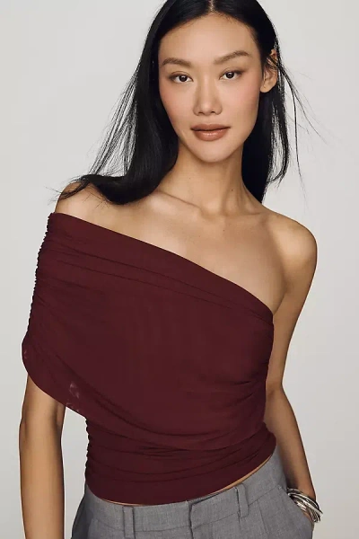 Bardot Harley One-shoulder Top In Burgundy