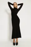 Bardot Harlyn Long Sleeve Lace Maxi Dress In Black