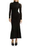 Bardot Harlyn Long Sleeve Lace Maxi Dress In Black