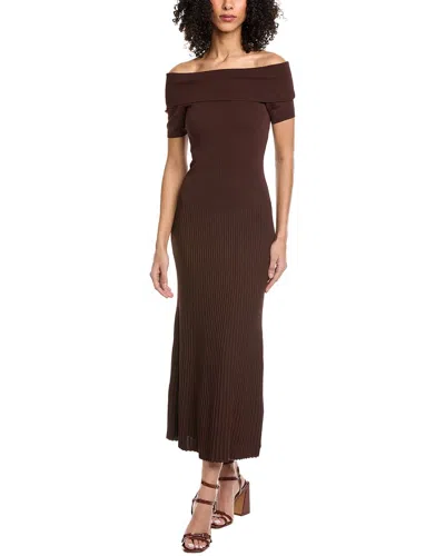 Bardot Harro Knit Midi Dress In Brown