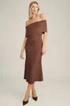 Bardot Harro Pleated Knit Dress In Brown