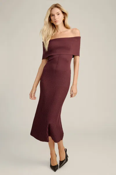 Bardot Harro Pleated Knit Dress In Purple