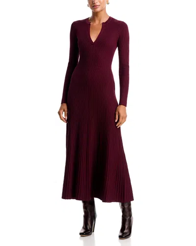 Bardot Hattie Knit Midi Dress In Burgundy