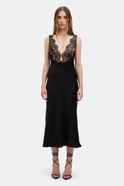 Bardot Hayden Lace Slip Dress In Black
