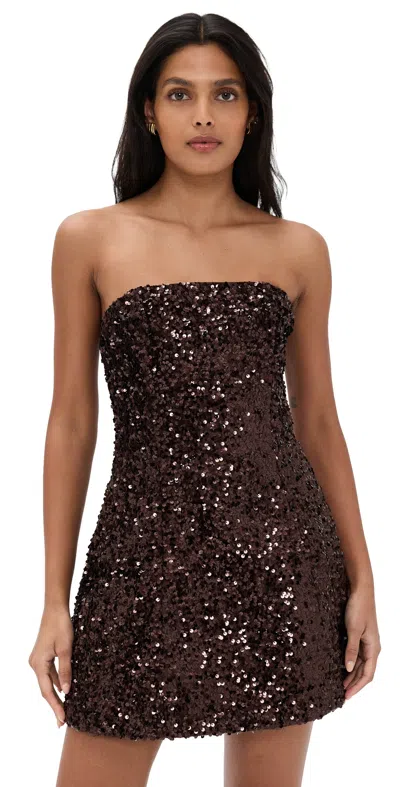 Bardot Helene Sequin Mini Dress Chocolate In Brown