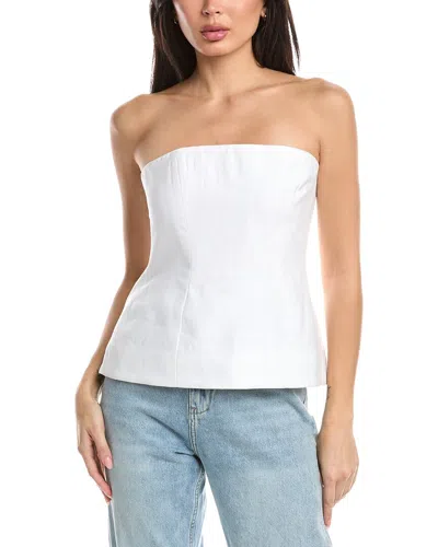 Bardot Strapless Peplum Top In White