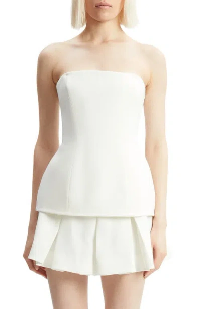 Bardot Helenia Longline Strapless Crepe Top In Orchidwht