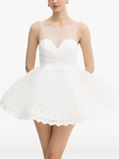 Bardot Hilda Embroidered Tulle Hoop Minidress In White