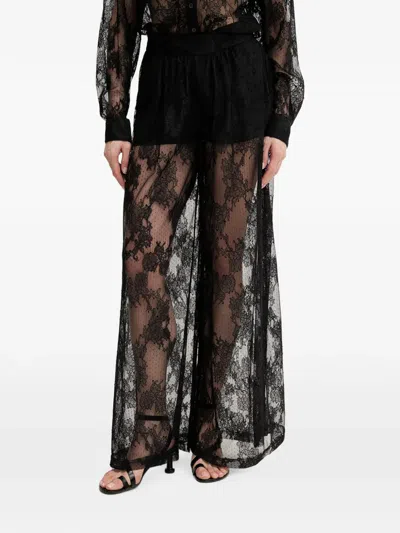 Bardot Hildie Lace-panelled Wide-leg Trousers In Animal Print
