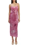 Bardot Infinite Sequin Maxi Dress In Party Pink