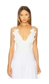 Bardot Ingrid Fitted Flower Top In White