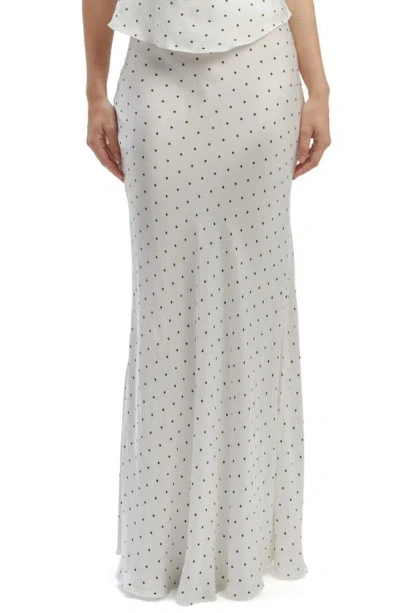 Bardot Isadore Dot Print Maxi Skirt In Black/white Spot