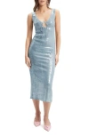 Bardot Isha Sequined Midi Dress In Light Blue
