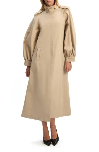 Bardot Isler Longline Trench Coat In Brown