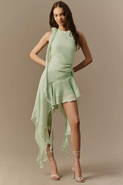 Bardot Ivana High Low Mini Dress In Green