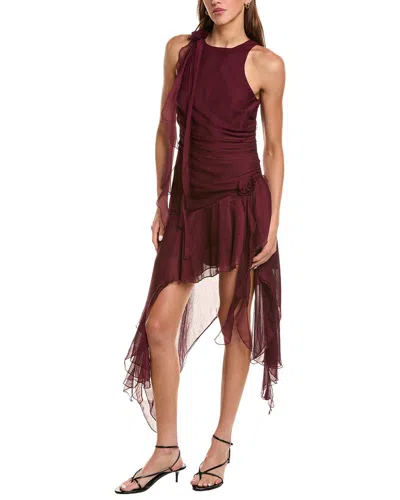 Bardot Ivana High-low Mini Dress In Burgundy