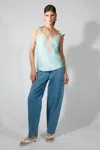 Bardot Ivy Lace Detail Camisole In Blue