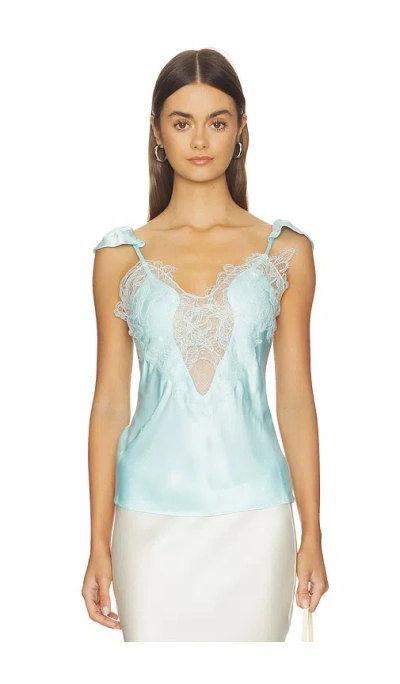 Bardot Ivy Lace Detail Camisole In Blue