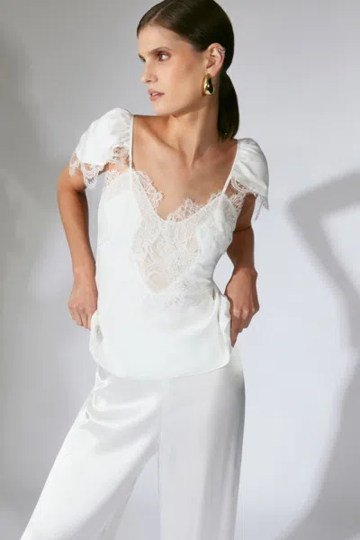 Bardot Ivy Lace Detail Camisole In White