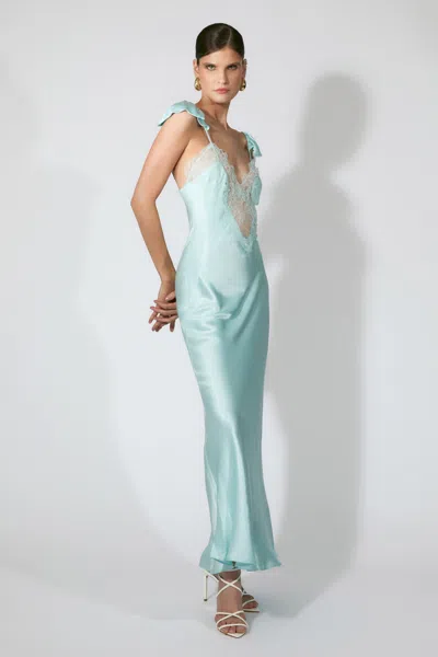 Bardot Ivy Lace Detail Maxi Dress In Blue