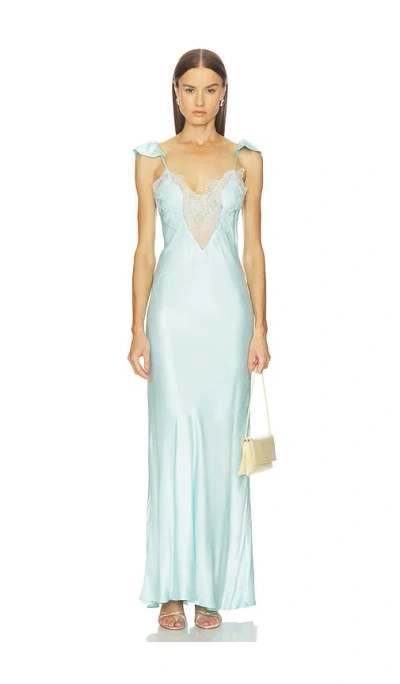 Bardot Ivy Lace Detail Maxi Dress In Blue