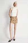 Bardot Jadey Mid Rise Mini Skirt In Camel