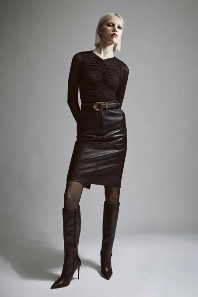 Bardot Jaya Mesh Top In Black