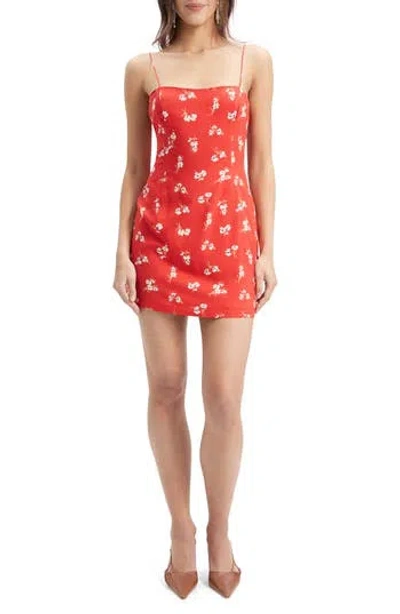 Bardot Joie Floral Minidress In Red Flower