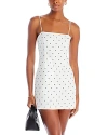 Bardot Joie Polka Dot Linen Mnidress In Black/white Spot