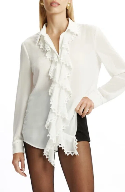 BARDOT BARDOT JOLANDA RUFFLE FRONT BUTTON-UP SHIRT