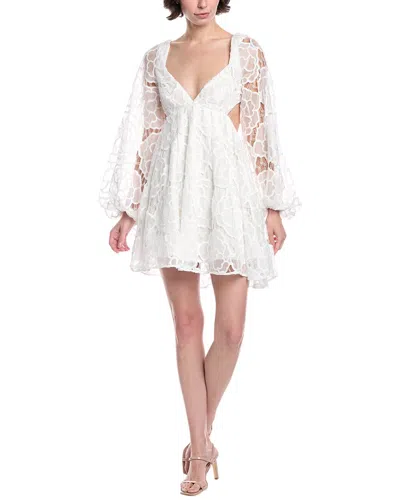 Bardot Jovie Long Sleeve Broderie Anglaise Babydoll Dress In White