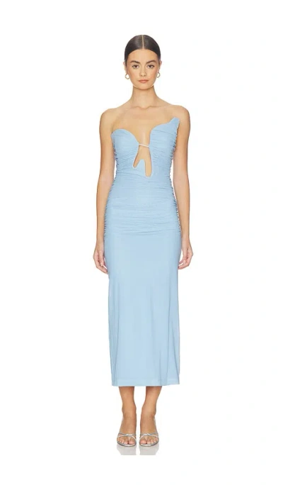 Bardot Julane Mesh Midi Dress In Blue
