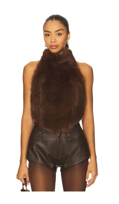 Bardot Julietta Faux Fur Top In Brown