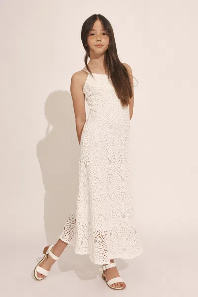 Bardot Junior Kids' Andrea Crochet Midi Dress In White