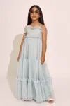 Bardot Junior Anna Crinkle Chiffon Dress In Soft Blue