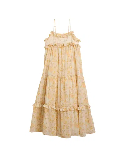 Bardot Kids' Junior Anna Floral Chiffon Dress In Yellow