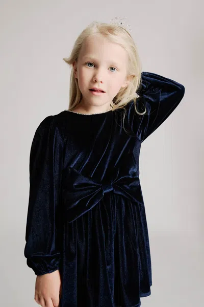 Bardot Junior Kids' Girls Ashlyn Velour Mini Dress In Blue